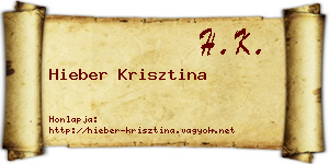 Hieber Krisztina névjegykártya